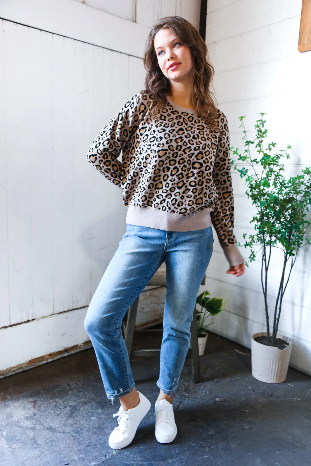 Savanna Style Leopard Pullover