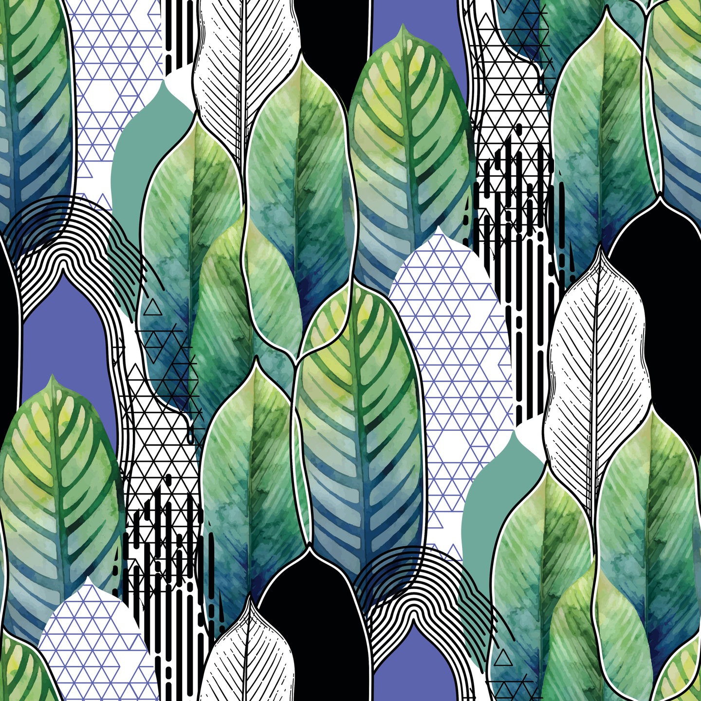 Leaves wallpaper, modern wallpaper
