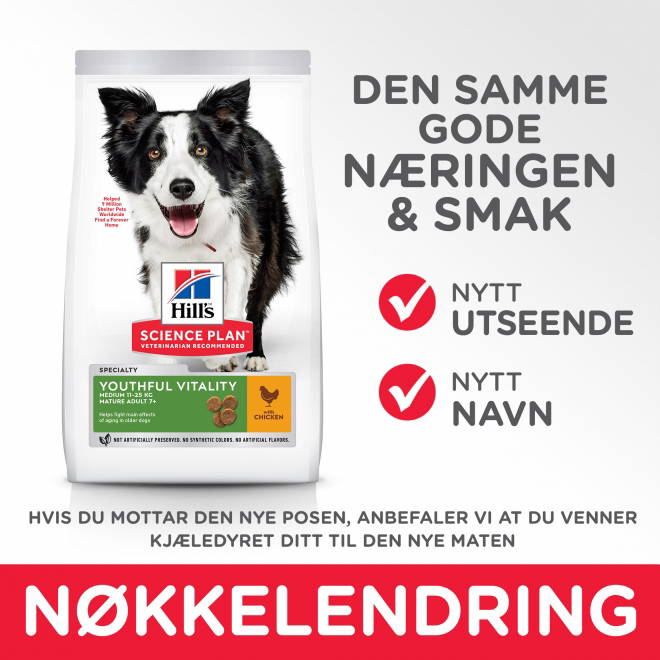 Hills Science Plan Dog Youthful Vitality Medium