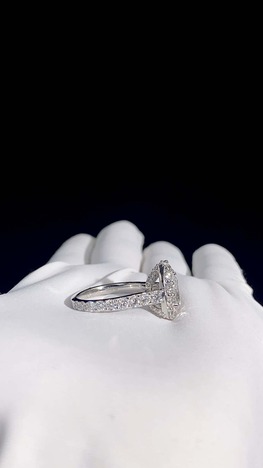 Pear Shape Halo Diamond Engagement Ring