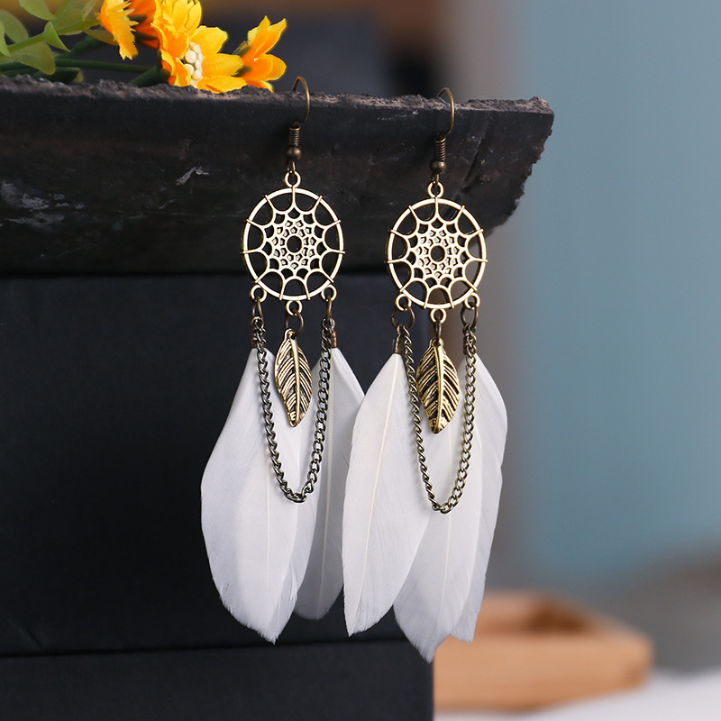 Dream Catcher Feather Earrings