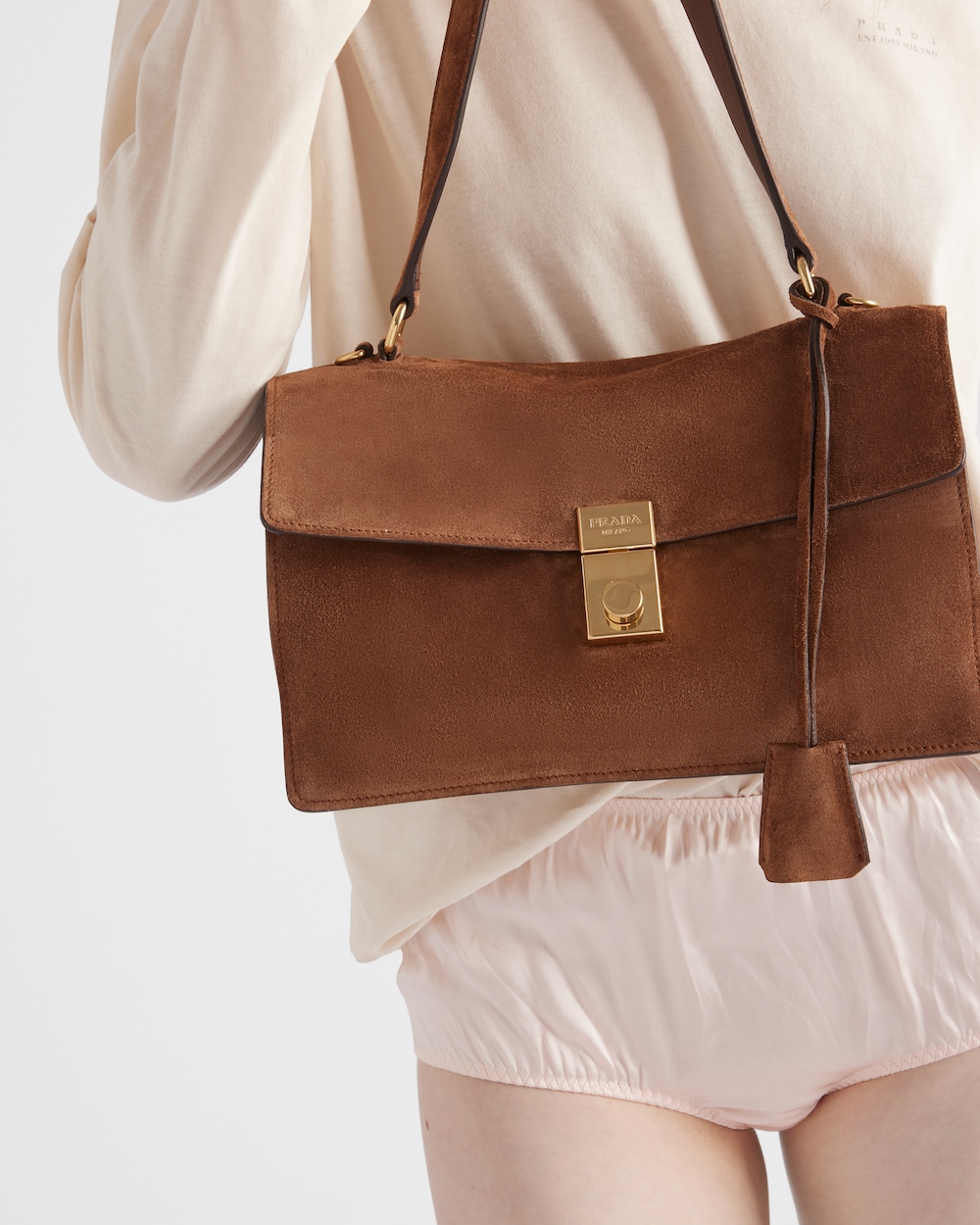 Soft Sound Medium Suede Shoulder Bag