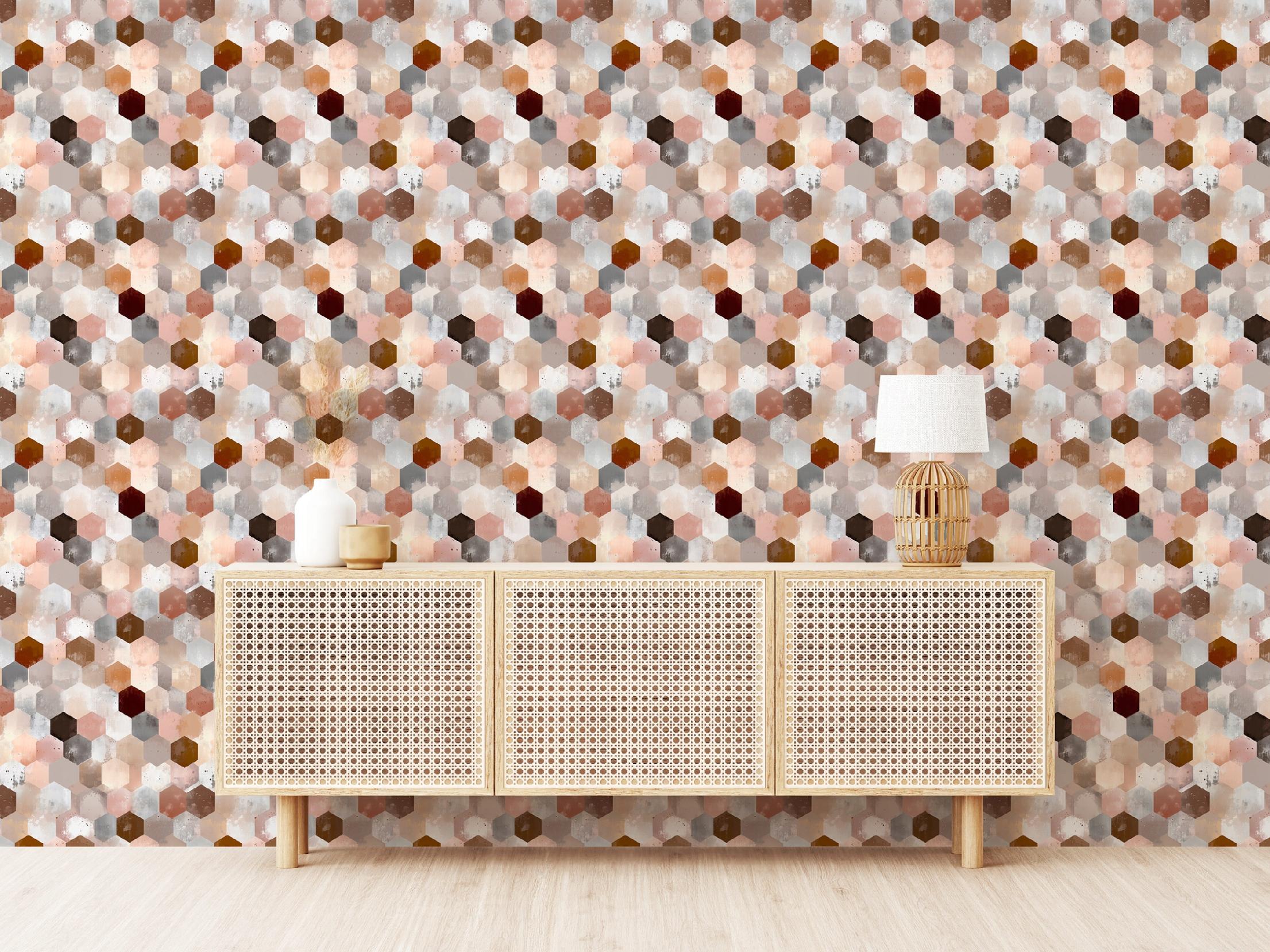 Geometric abstract loft wallpaper on non-woven fabric for living room and bedroom walls