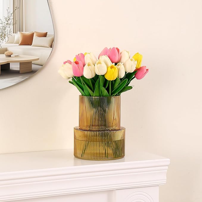 VASEA Amber Glass Vase