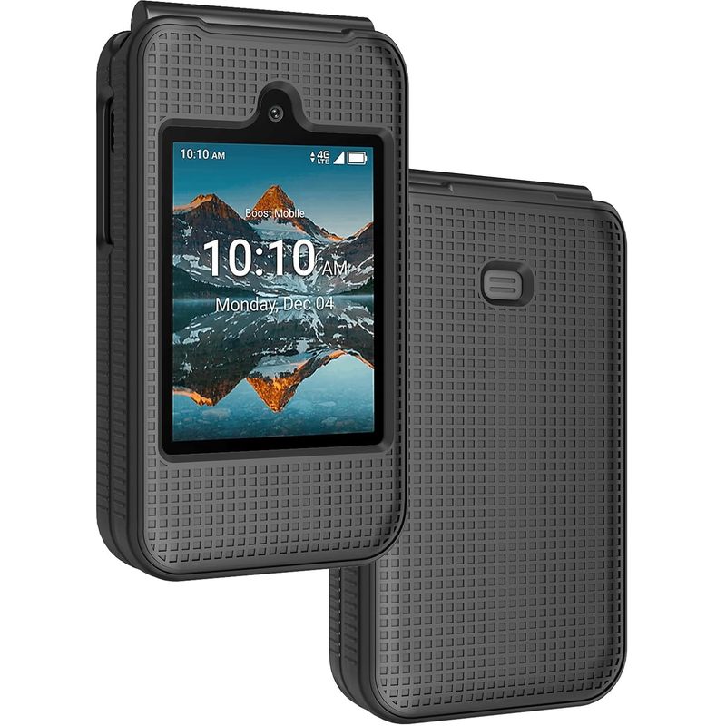 Grid Series for Consumer Cellular Iris Easy Flip Phone (2024) Case Black