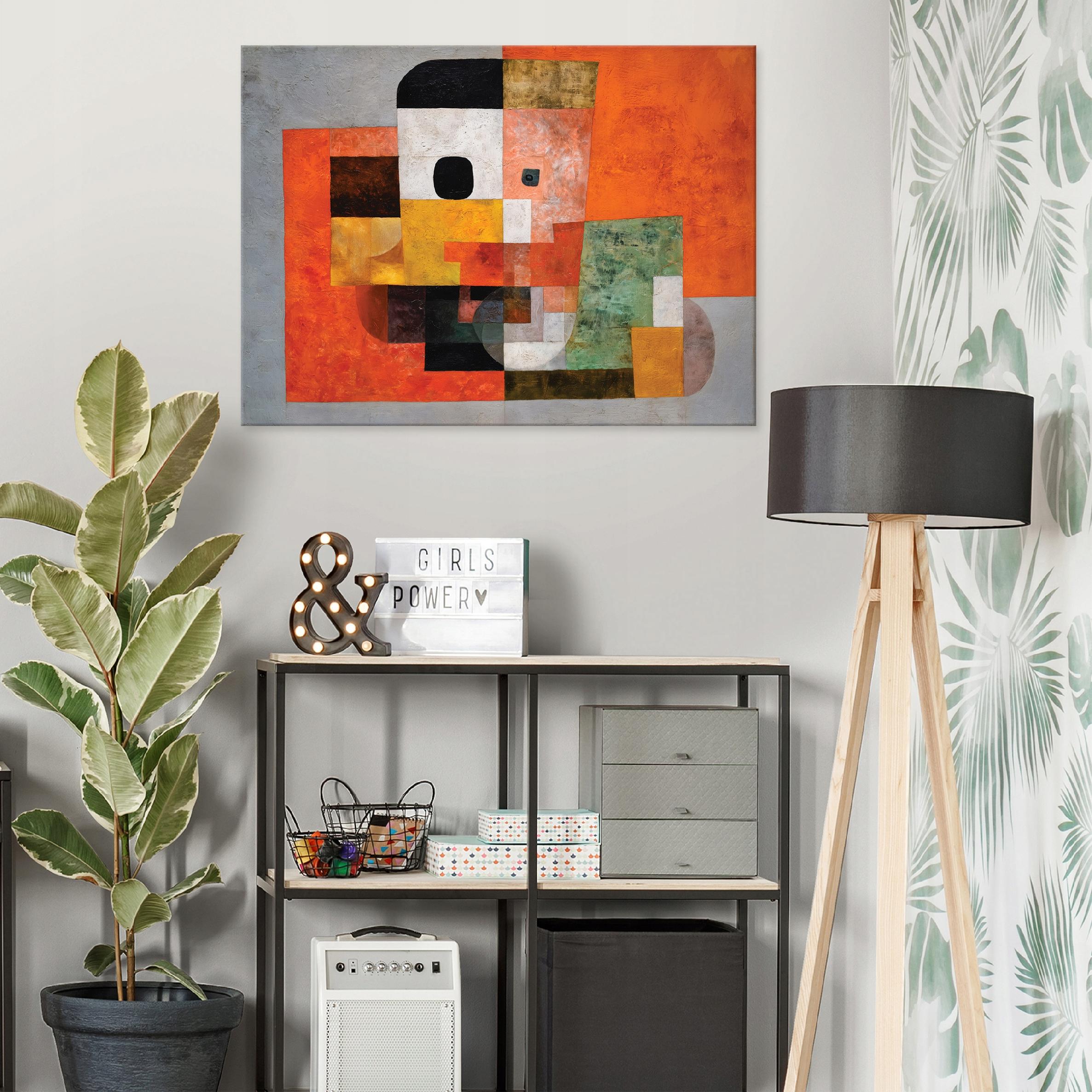 Geometric art deco abstract painting for the bedroom or living room on 40x30 canvas