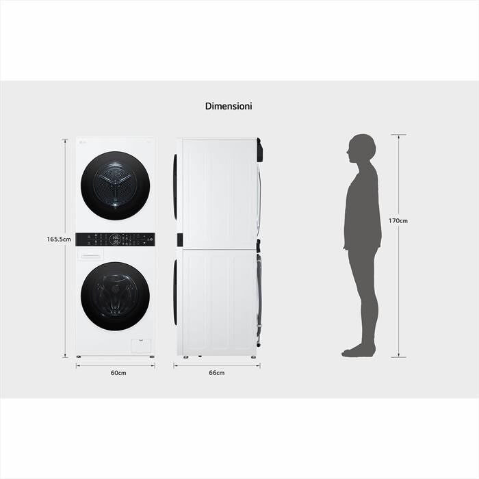 LG - Lavasciuga WASHTOWER WT1210WWF 12/10 Kg Classe A-Bianca