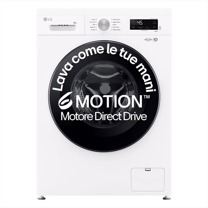 LG - Lavatrice AI DD F4NX1008NWK SERIE X1 8kg Classe A-Ivory White