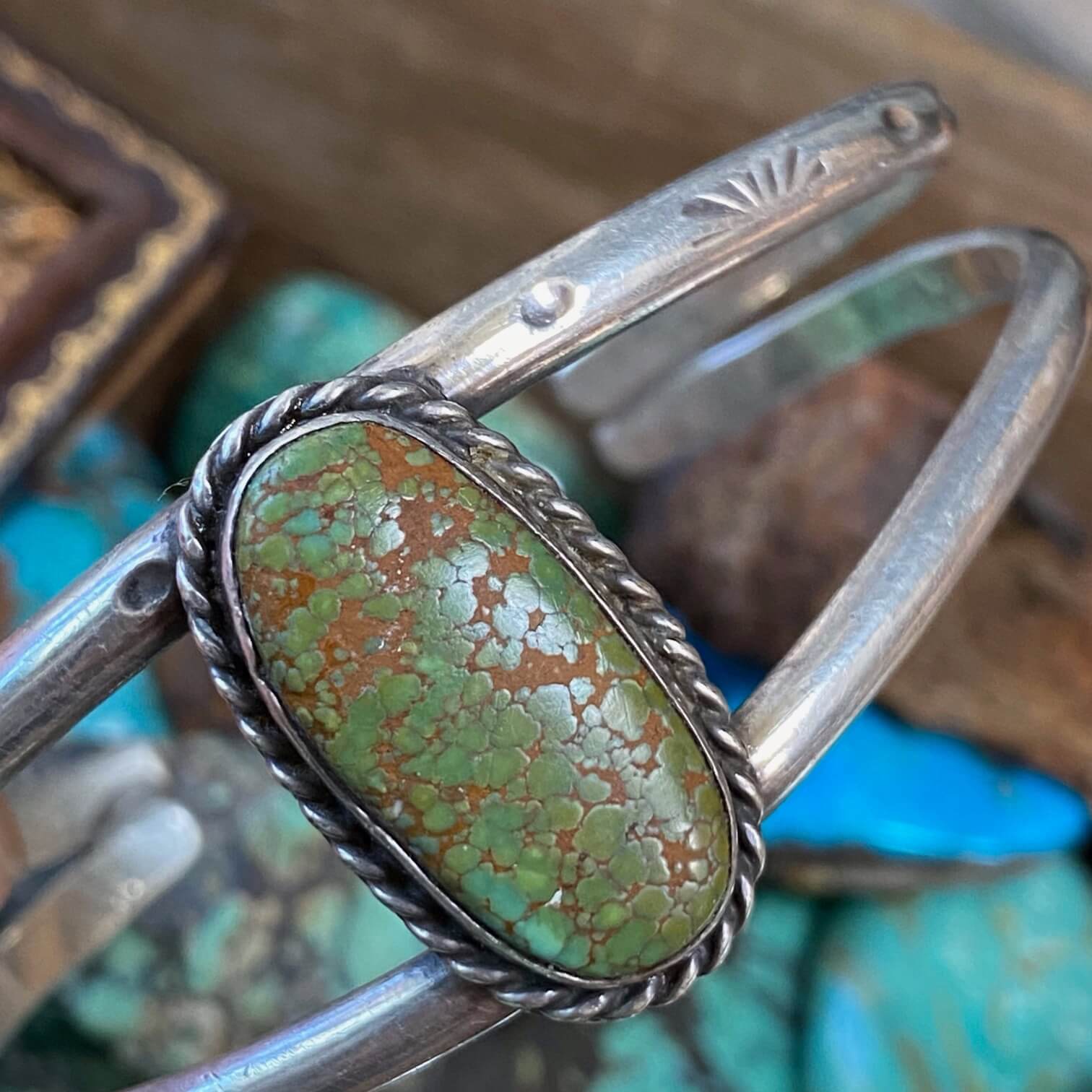 Time Worn Navajo Sterling Silver Bracelet No.8 Turquoise