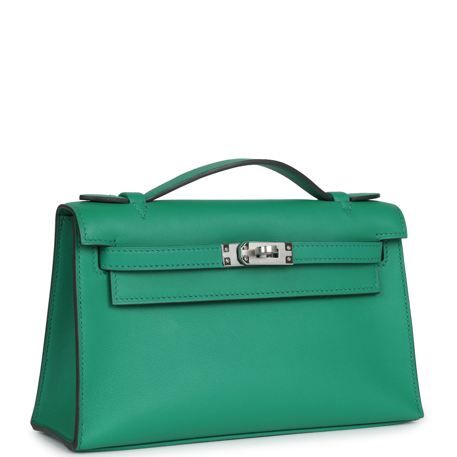 Kelly Pochette Vert Vertigo Swift Palladium Hardware