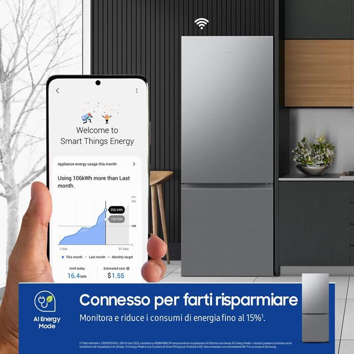 SAMSUNG - Frigorifero combinato RB50DG602ES9EF Classe E-METAL INOX
