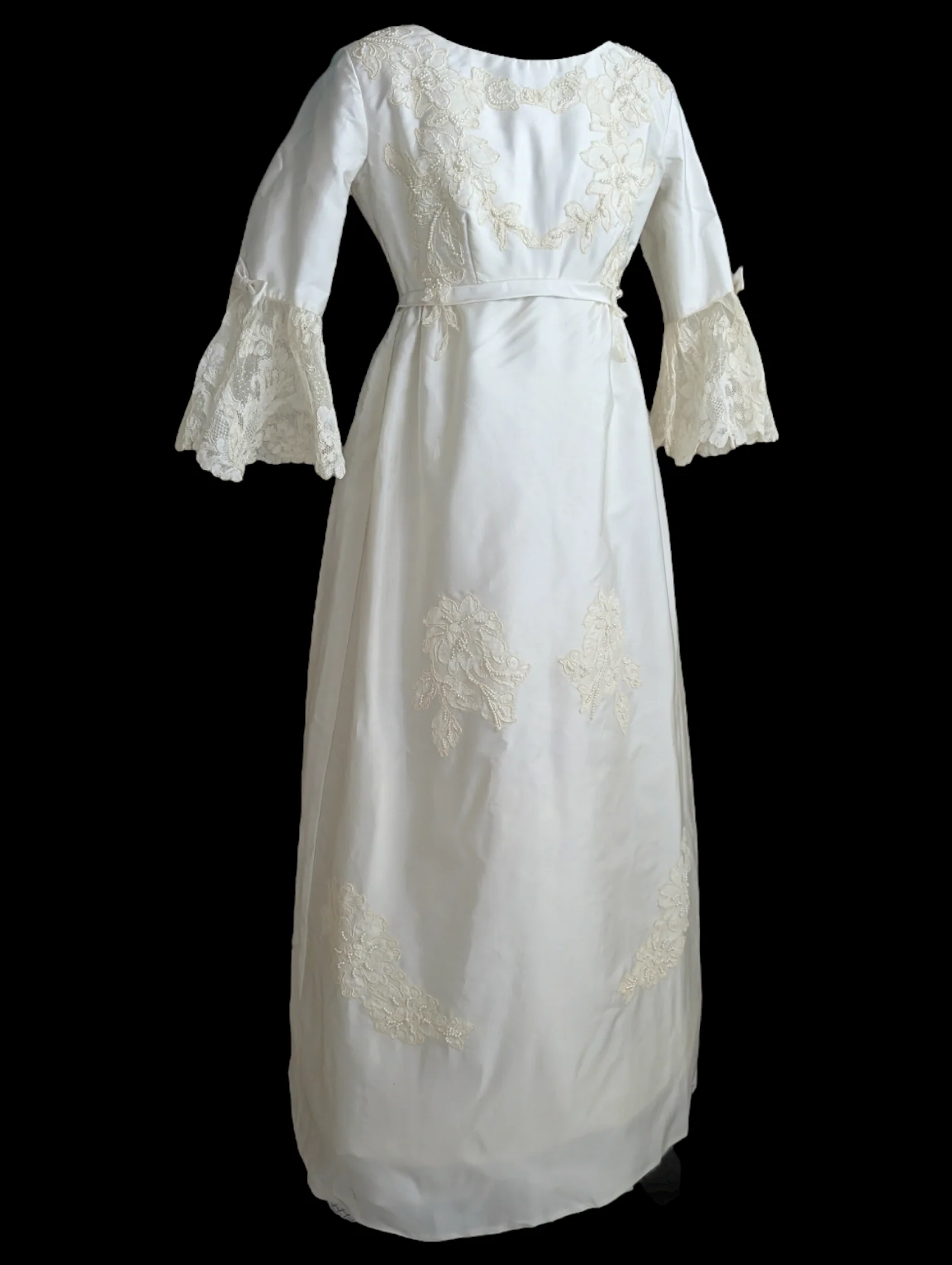 1960s - 1970s Empire Waist Victorian Regency Inspired Bridgerton Style Wedding Dress