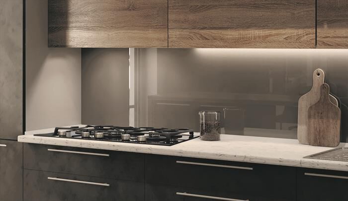 GLEM GAS - Piano cottura a gas GV64TXBK 4 fuochi 60cm-Nero Lucido