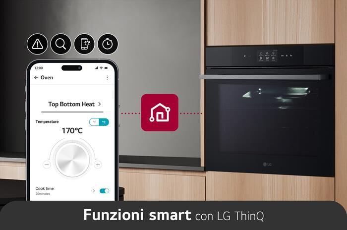 LG - Forno incasso elettrico INSTAVIEW WSED7665B A++-Black Steel