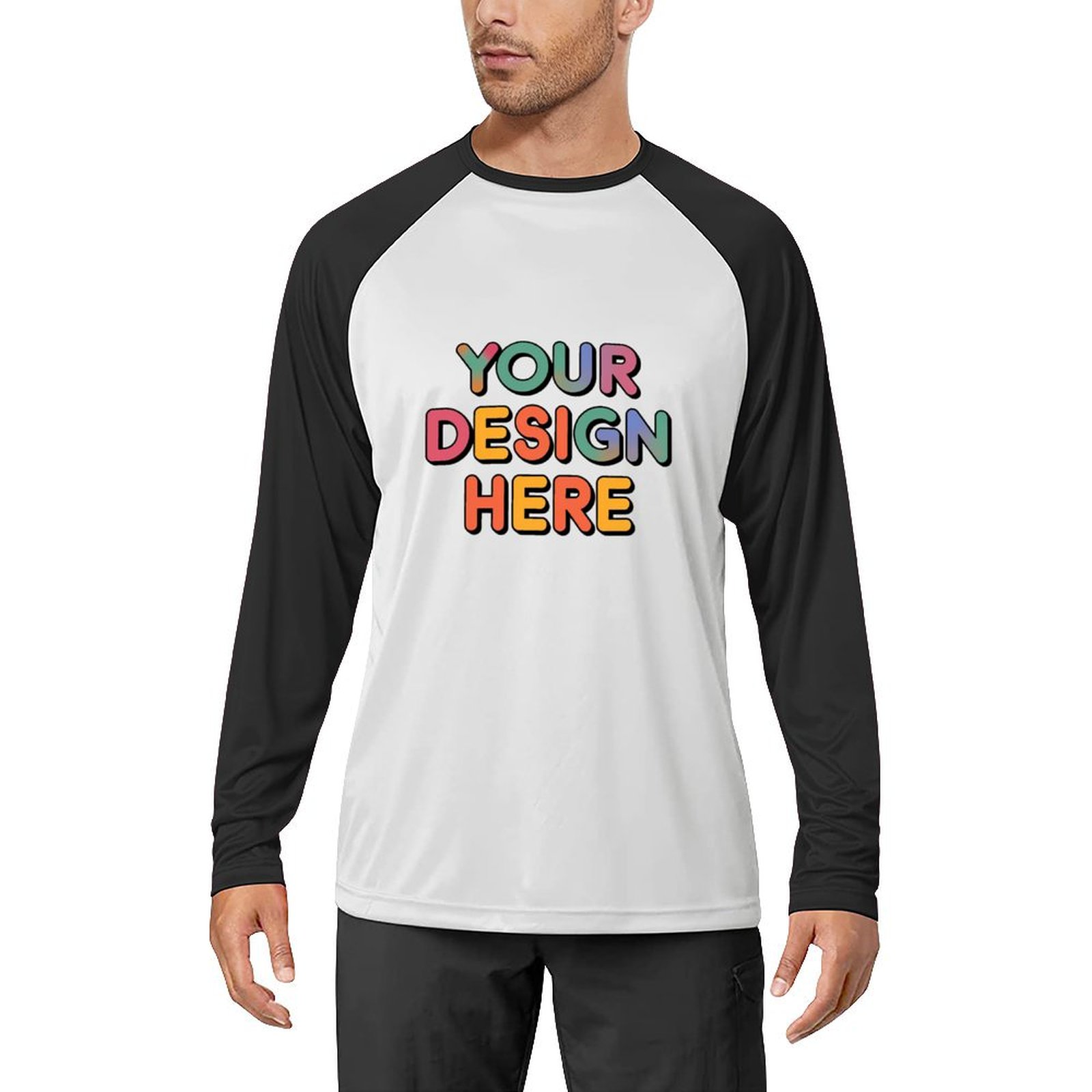 Customized Men’s Durable 100% Cotton Long Sleeve Tee