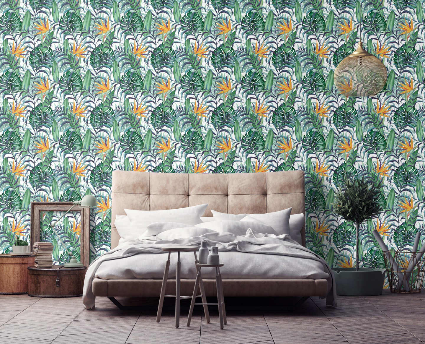 Tropical leaves wallpaper for walls wallpaper