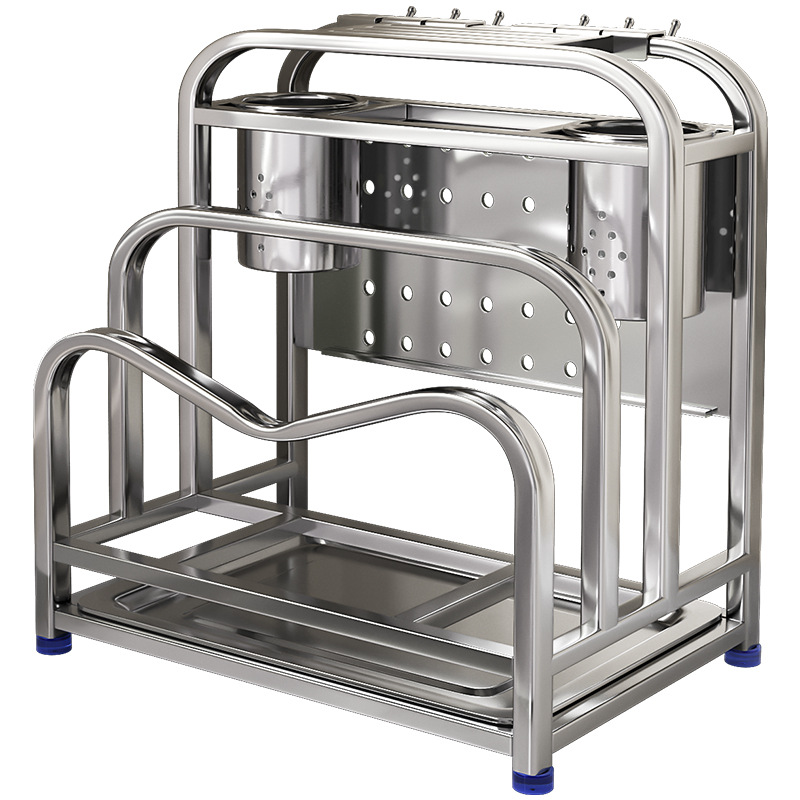 304 Stainless Steel Kitchen Knife Rack Storage Rack Pot Lid Chopping Board Draining Knife and Cutting Board Storage Rack Kitchen Knife Rack