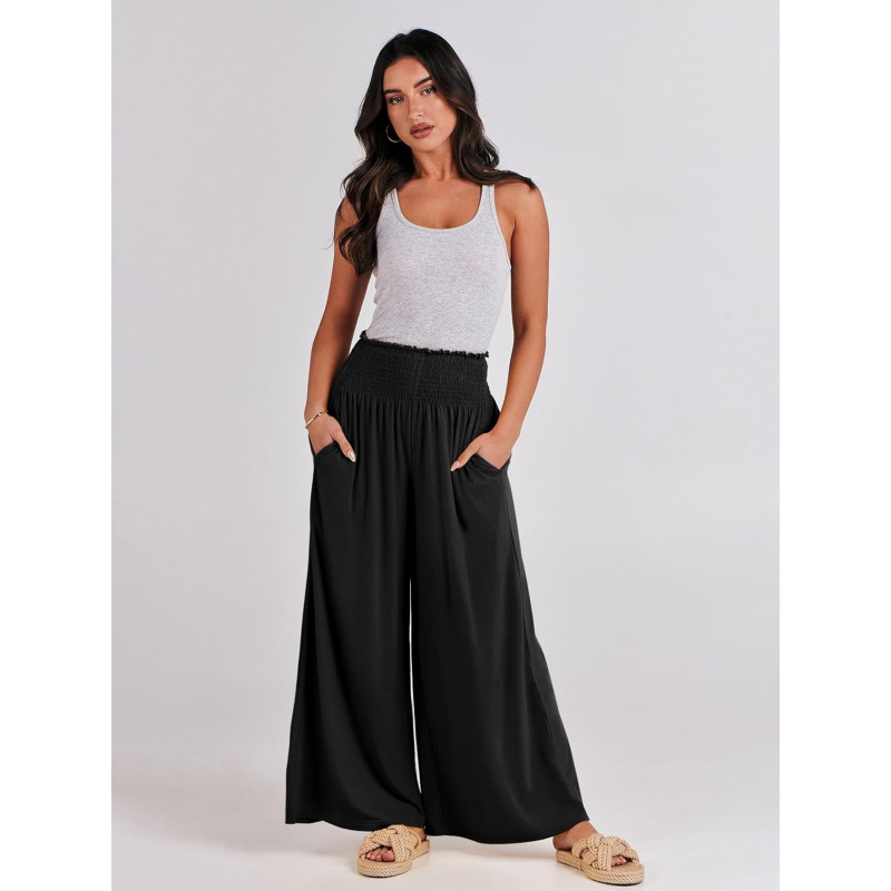 Women Palazzo Pants Summer Boho Wide Leg