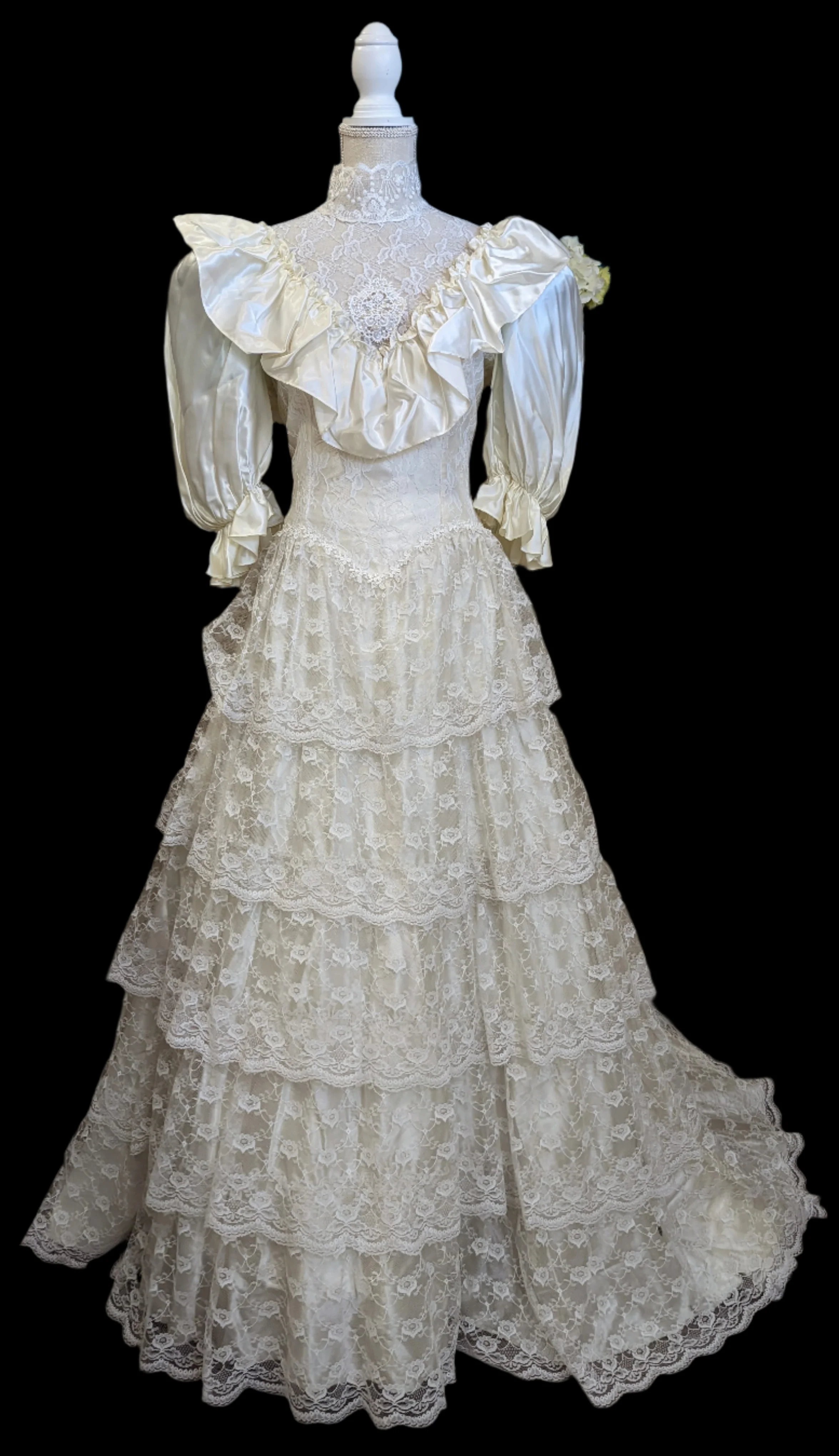 1980s Southern Belle Victorian Inspired Wedding Dress