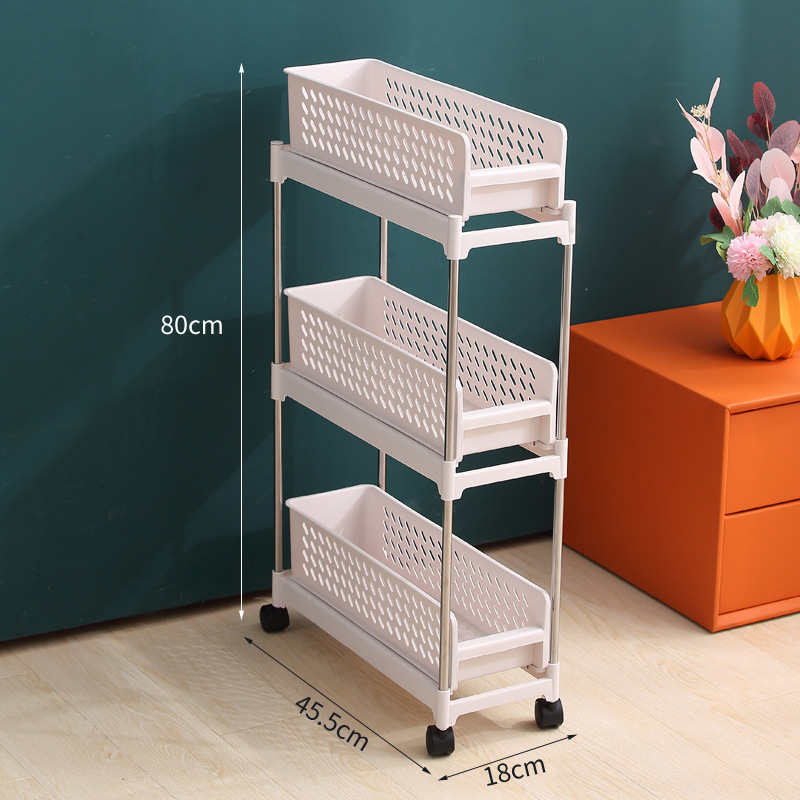 Kitchen Storage Rack Cart Bathroom Gap Pull-out Storage Rack Bathroom Floor Multi-layer Storage Rack