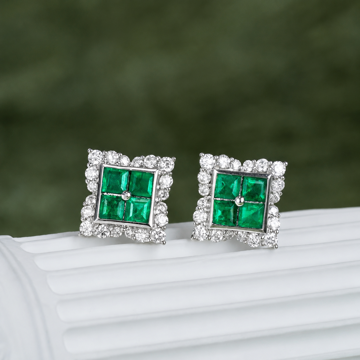 Vintage square stud earrings