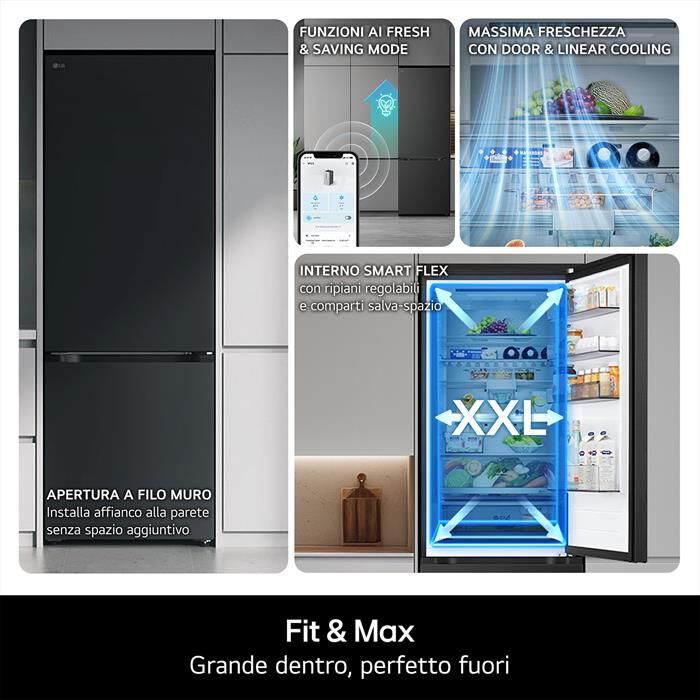 LG - Frigorifero combinato GBBSJ20DPY Classe D 375lt-Acciaio inox