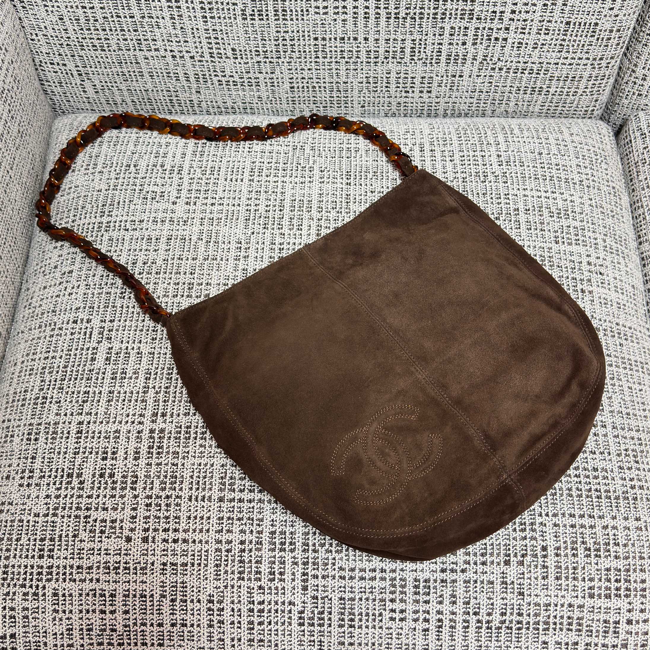Vintage CC Tortoise Chain Bag（Suede Brown） - Mocuir