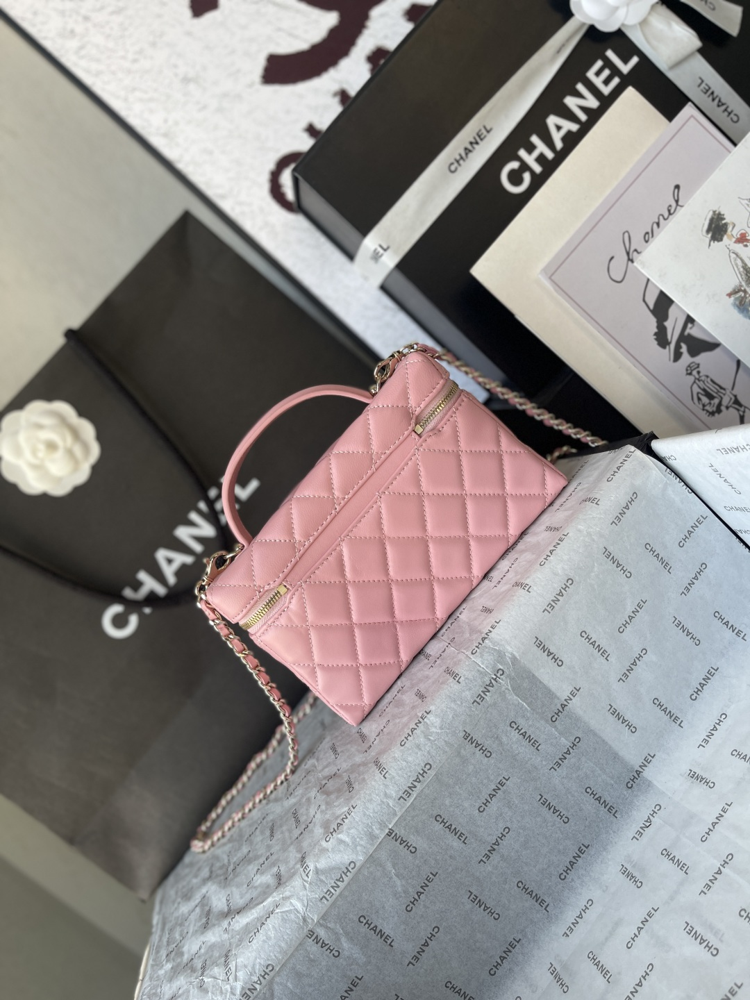 25C Classic Vanity Case with Chain（pink） - Mocuir