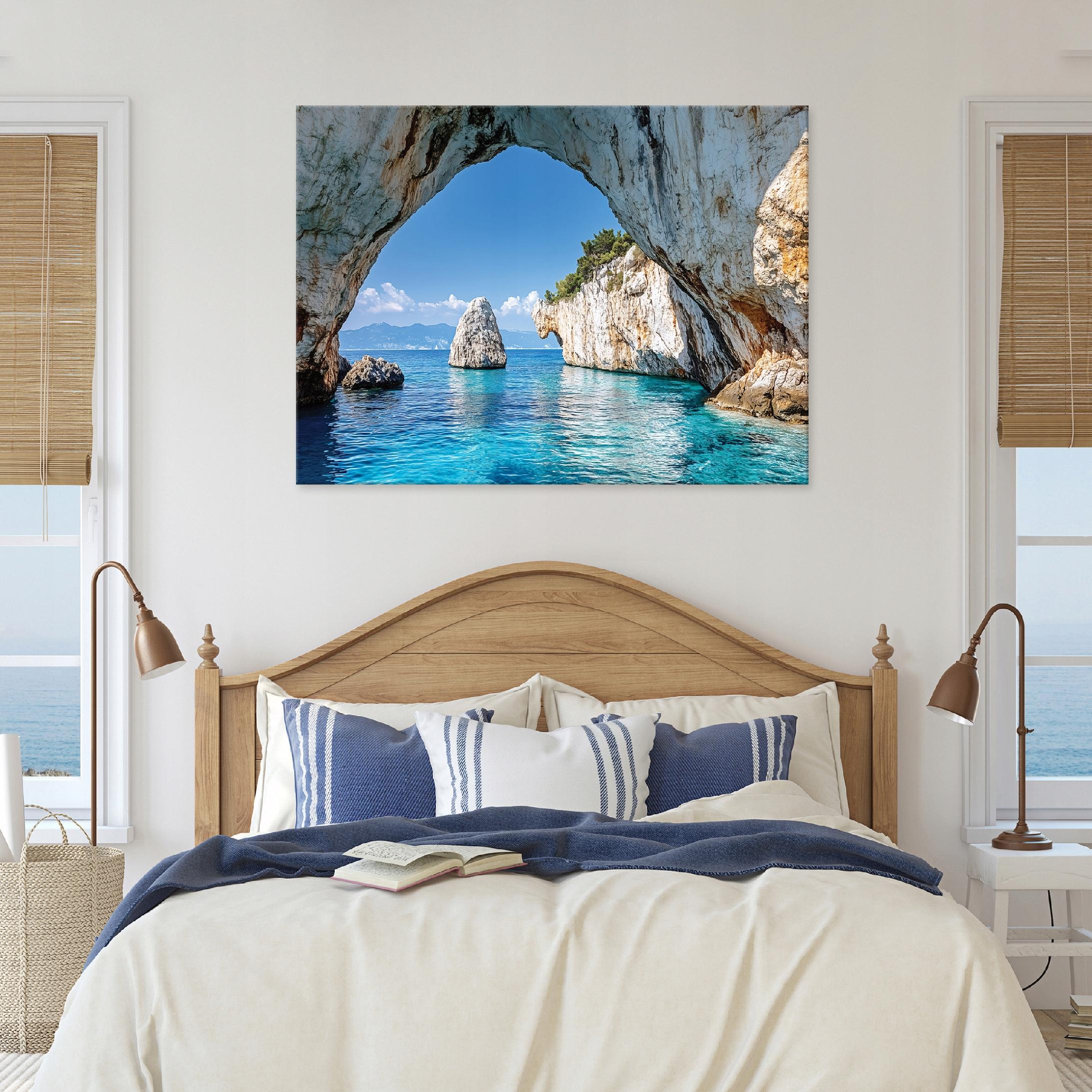 Ocean landscape painting of rocks and nature for the bedroom or living room on canvas, 40x30