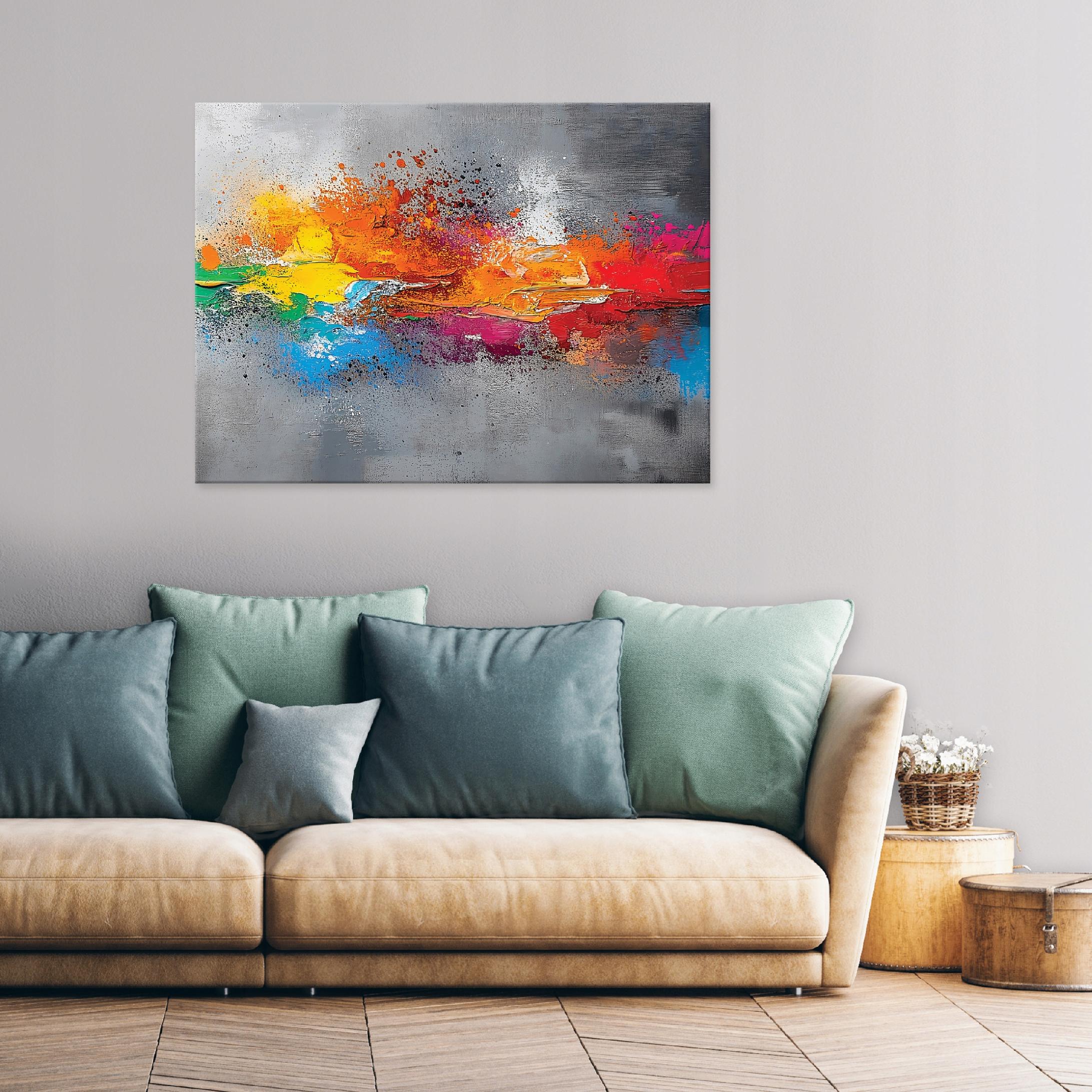 Gray abstract loft-style painting for the bedroom, living room, or kitchen, on canvas (40x30)