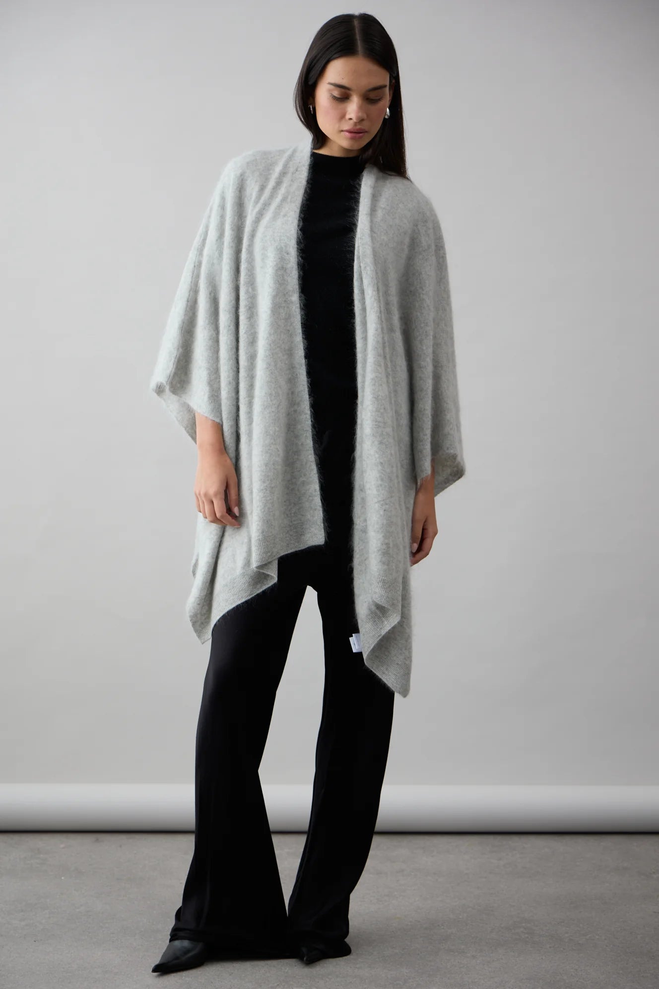 ‌Brushed Cashmere Snap-Crew