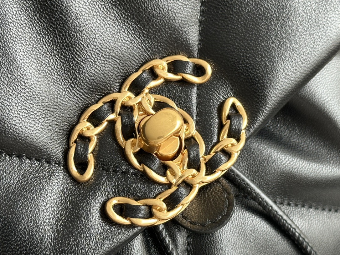 19 Backpack in Black Lambskin with Mixed Gold & Silver Hardware (Model AS4223) - Mocuir