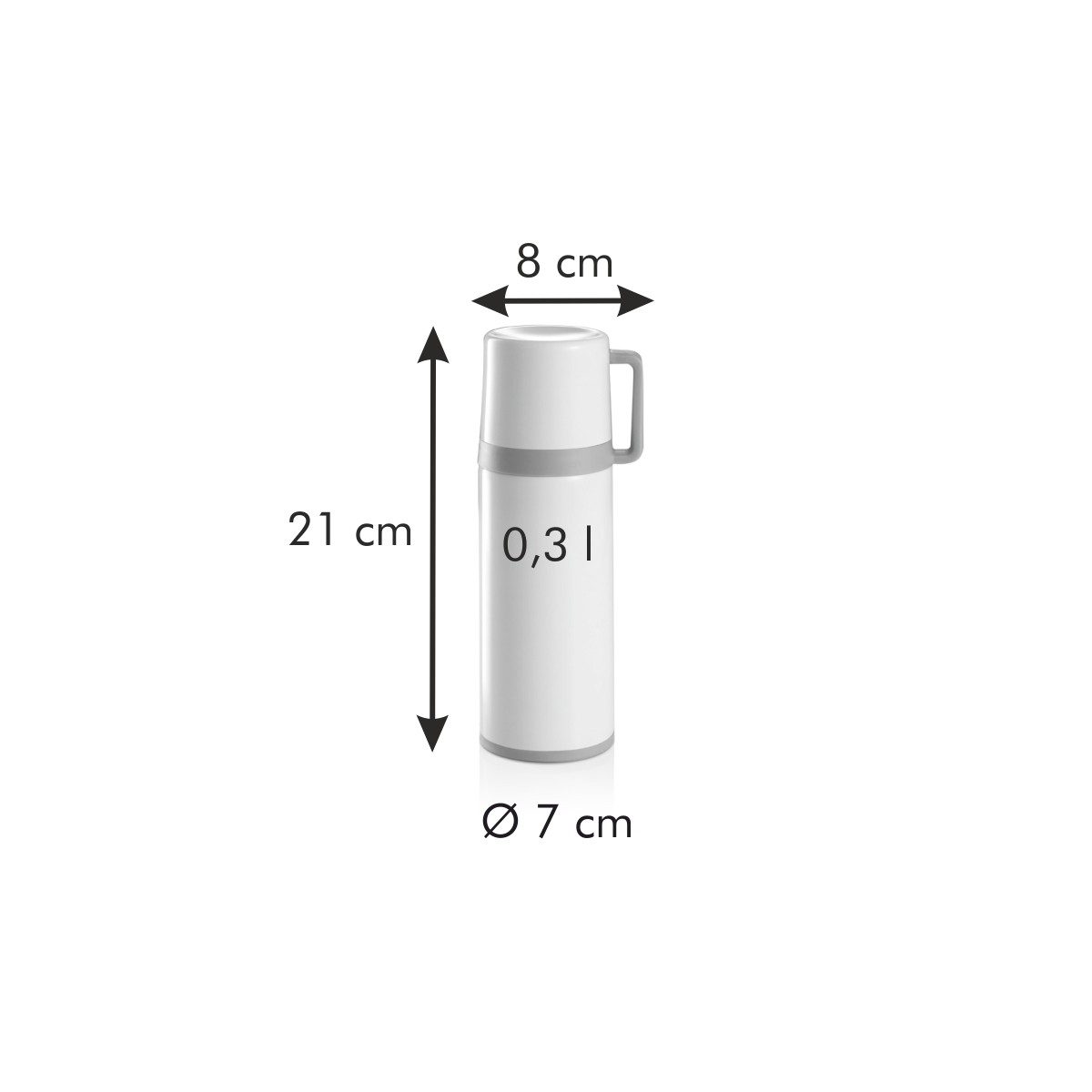Termoska s hrníčkem CONSTANT CREAM 0,3 l, nerez