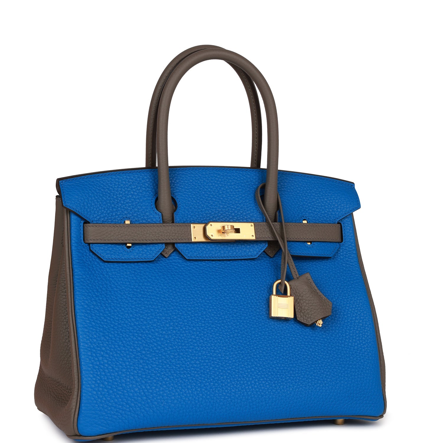 Special Order (HSS) Birkin 30 Bleu Electric and Etain Clemence Brushed Gold Hardware