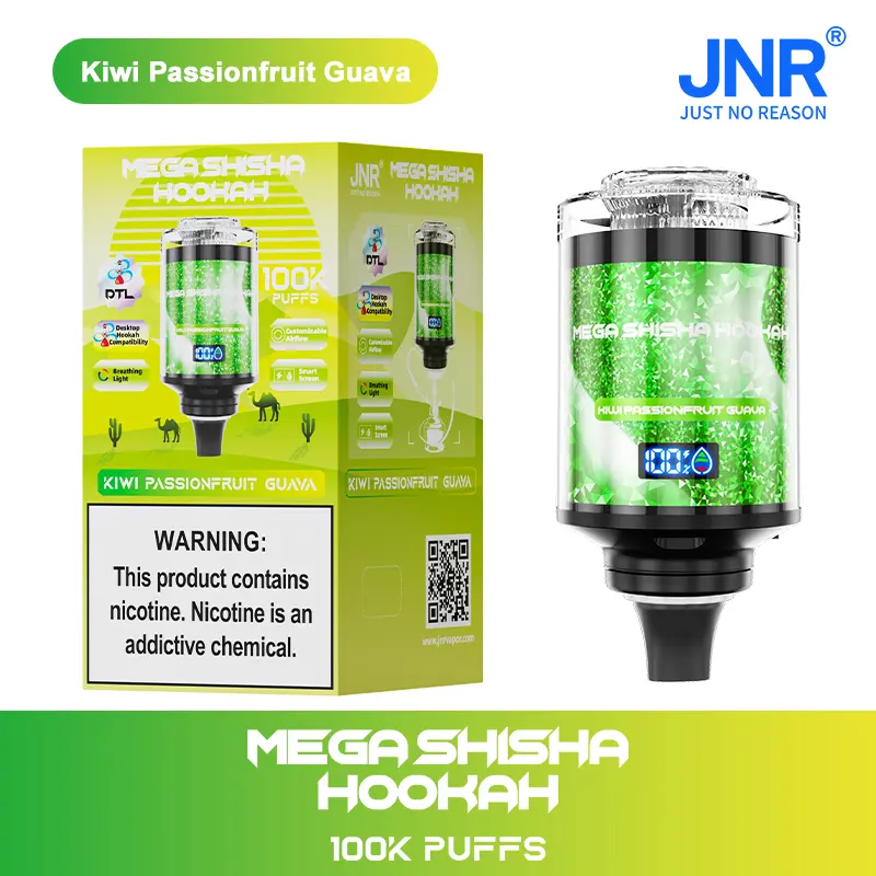 （3 pieces）JNR Mega Shisha Hookah 100000 100K Puffs Large Capacity LED Display Disposable Vape