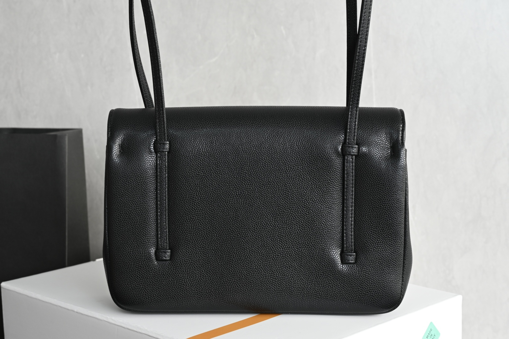 26P Preppy Coco Small Flap Bag in Black Grained Shiny Calfskin with Gold-Tone Hardware - Mocuir