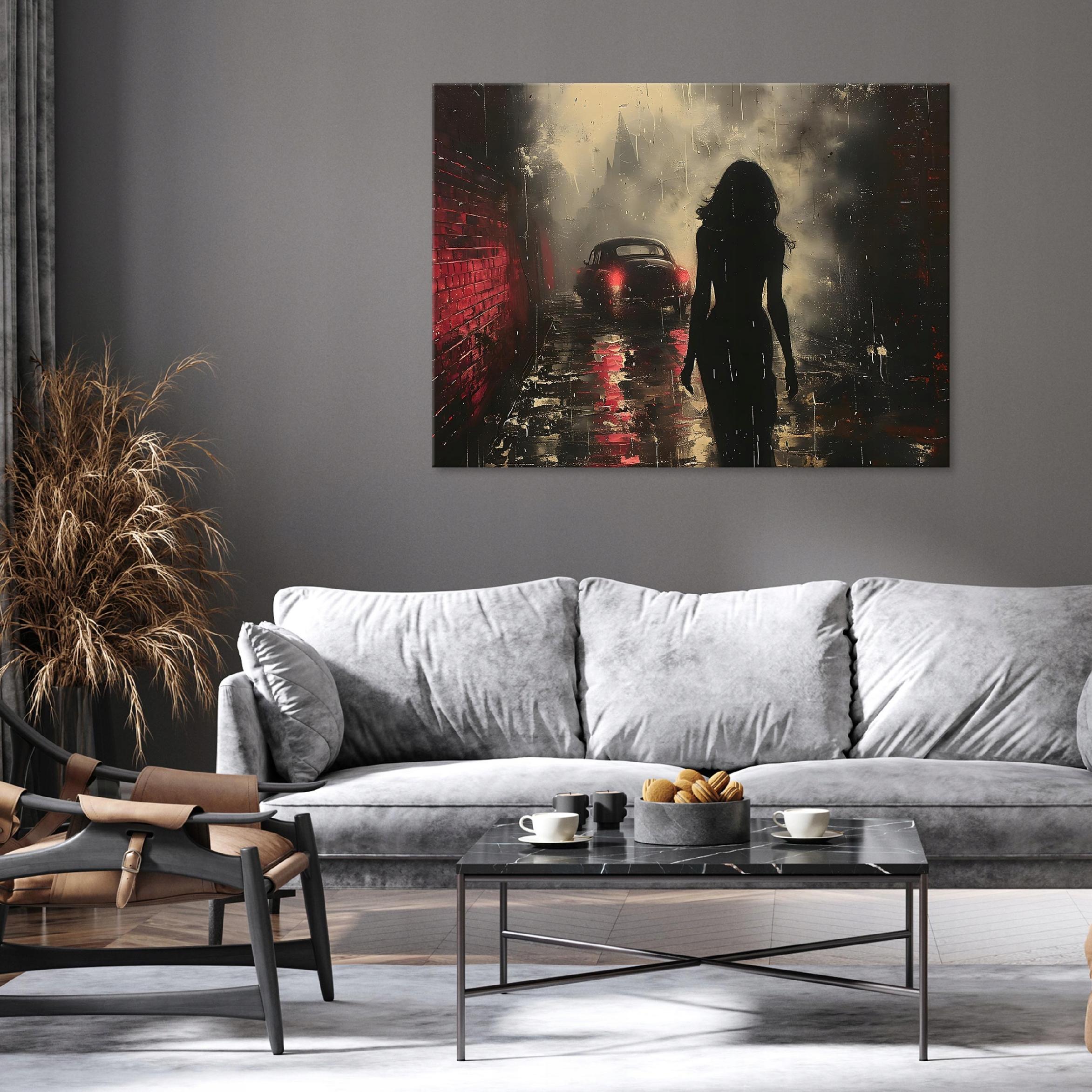 Painting of a woman nude in a car on canvas, wall, bedroom, living room, 40x30