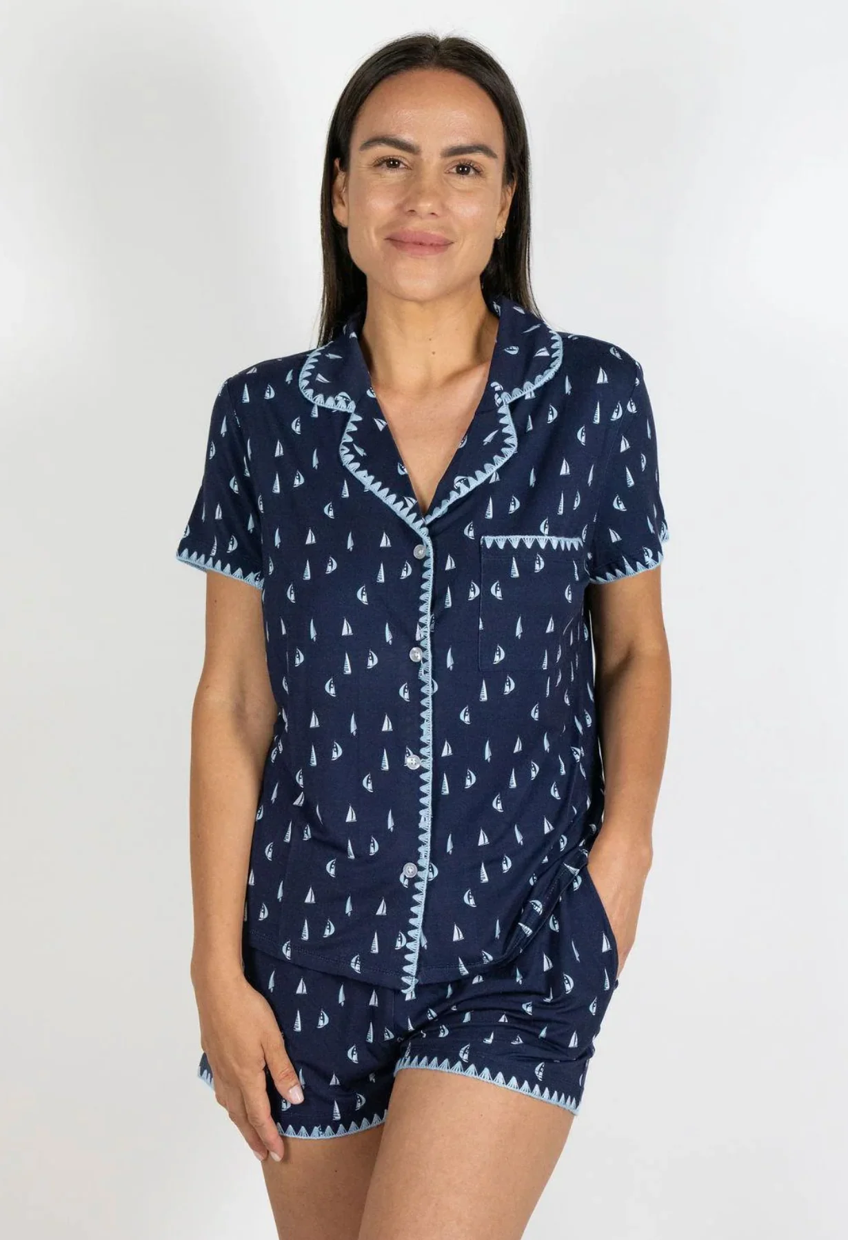 Aspen Dream Cute Stitching Short Pajama Set