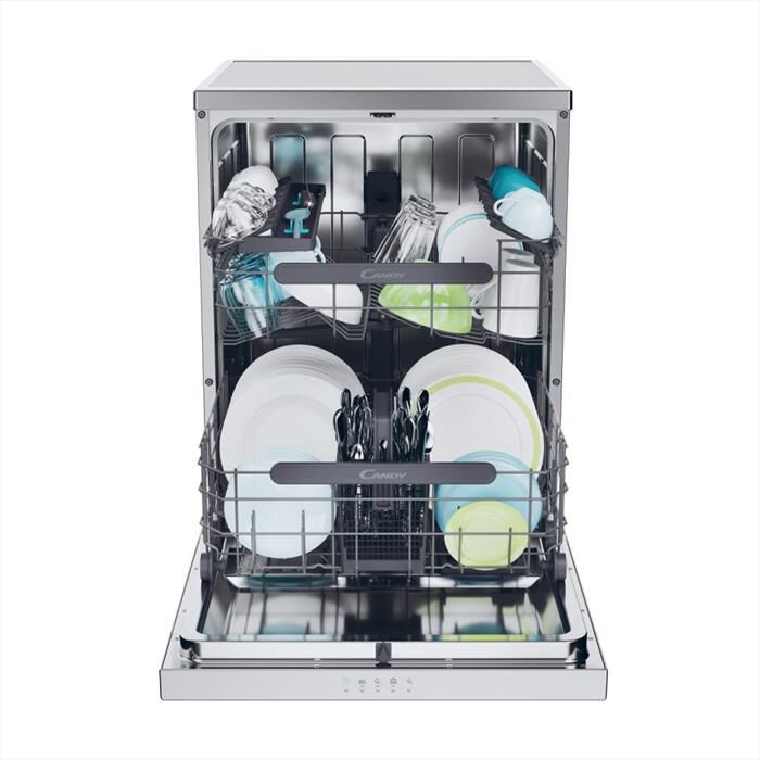 CANDY - Lavastoviglie CF 4E7L0X Classe E 14 coperti-Acciaio inossidabile