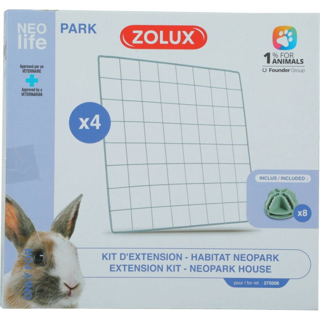 Zolux Nlife Habitat Ekstra Gitter til Neopark Modulært Kaninbur 4-pk