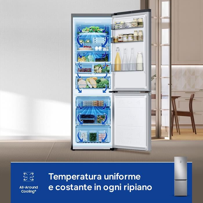 SAMSUNG - Frigorifero combinato RB34C775CS9/EF ClasseC 344lt-METAL INOX
