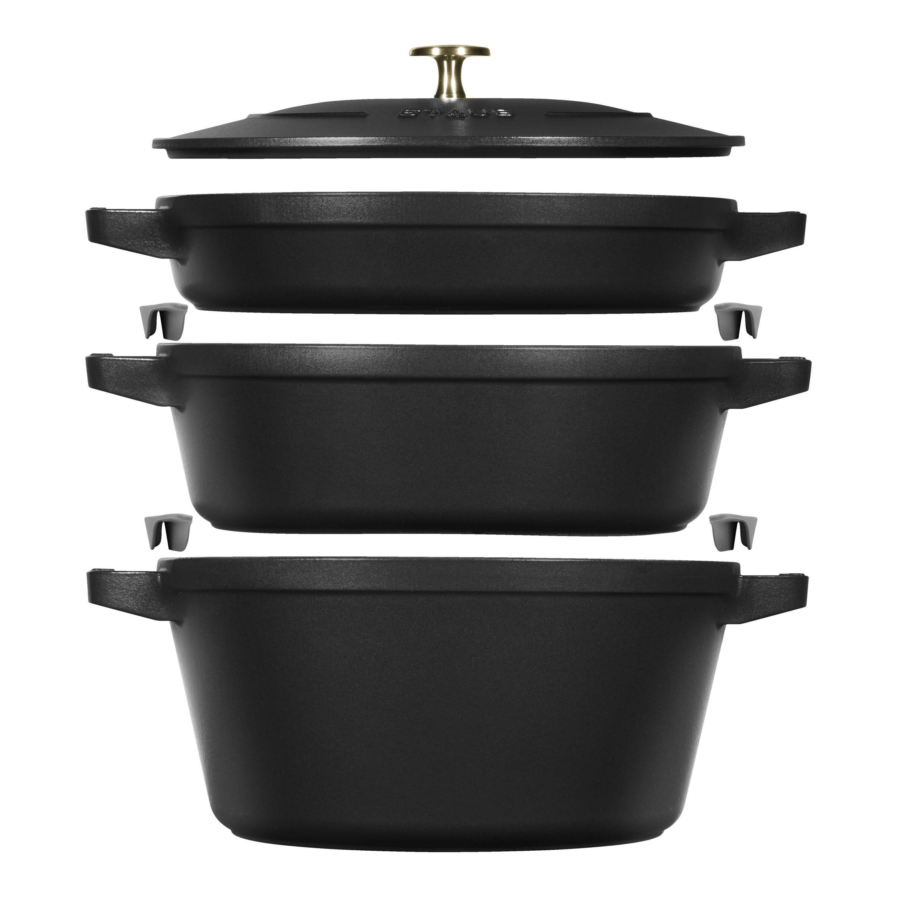 Staub Stackable Set 3-pz., di pentole, nero
