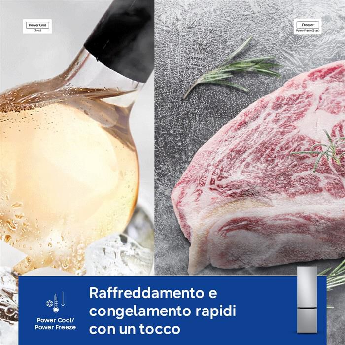 SAMSUNG - Frigorifero combinato RB38C600DSA/EF ClasseD 390lt-SILVER INOX