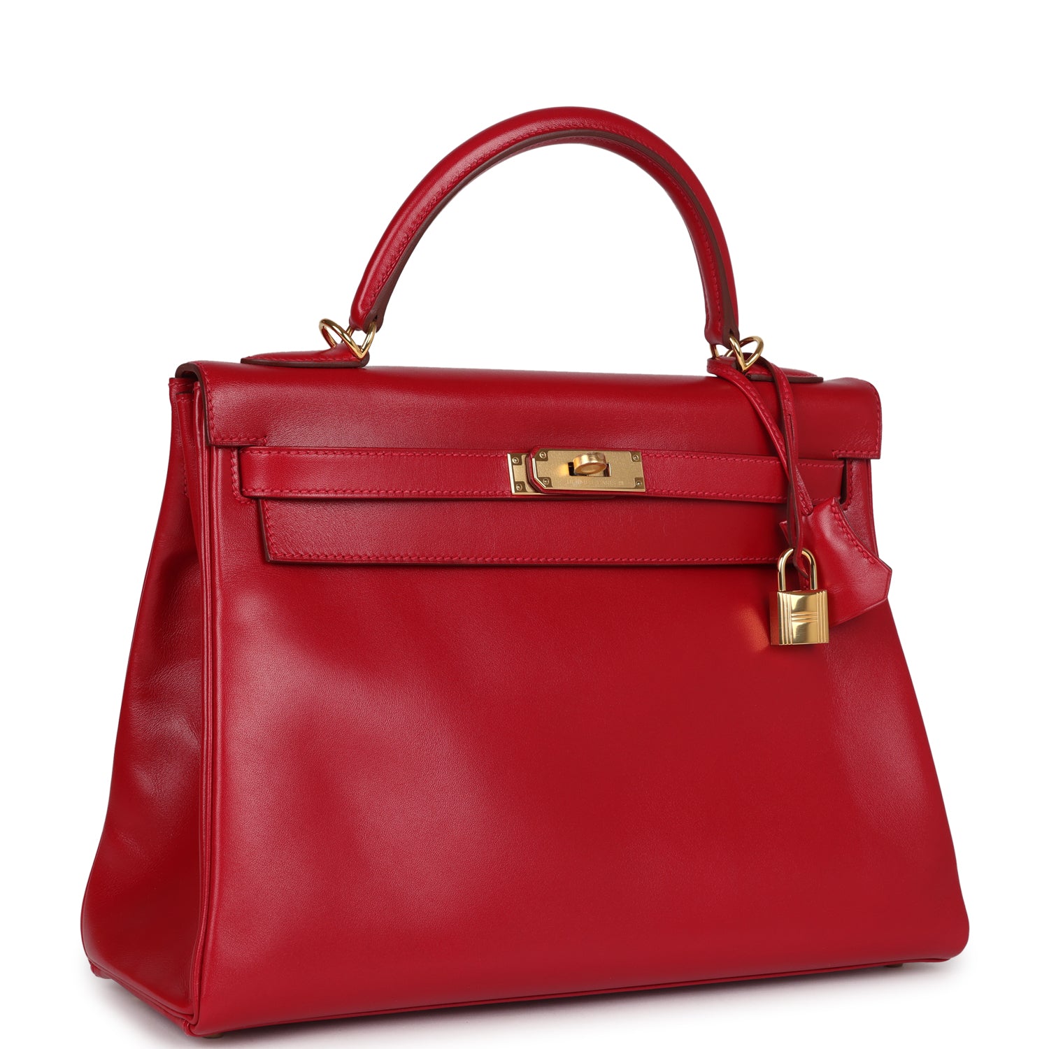 Kelly Retourne 32 Rouge Vif Tadelakt Gold Hardware