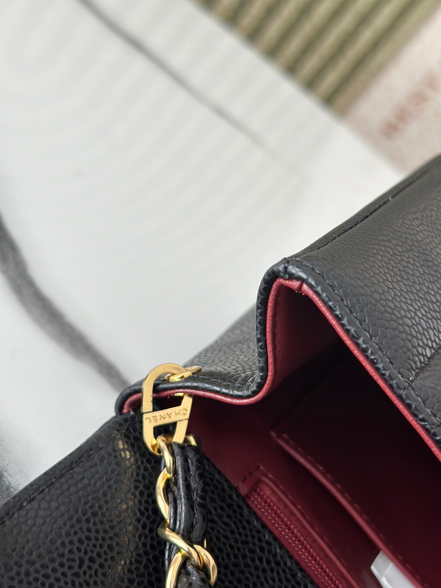 Black Caviar Quilted Medium Flap Bag with Gold Hardware - Mocuir