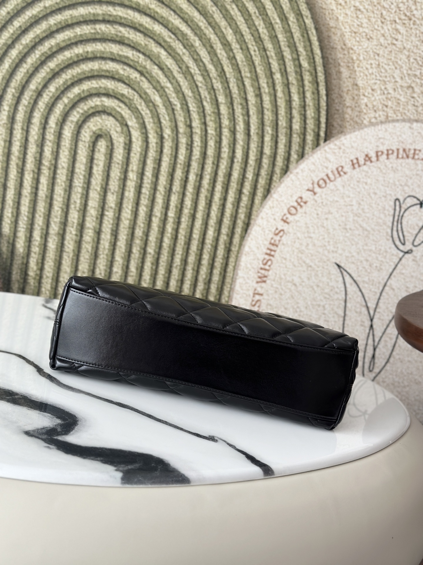 Black Shiny Calfskin Quilted Hobo Bag (Model AS4382) - Mocuir