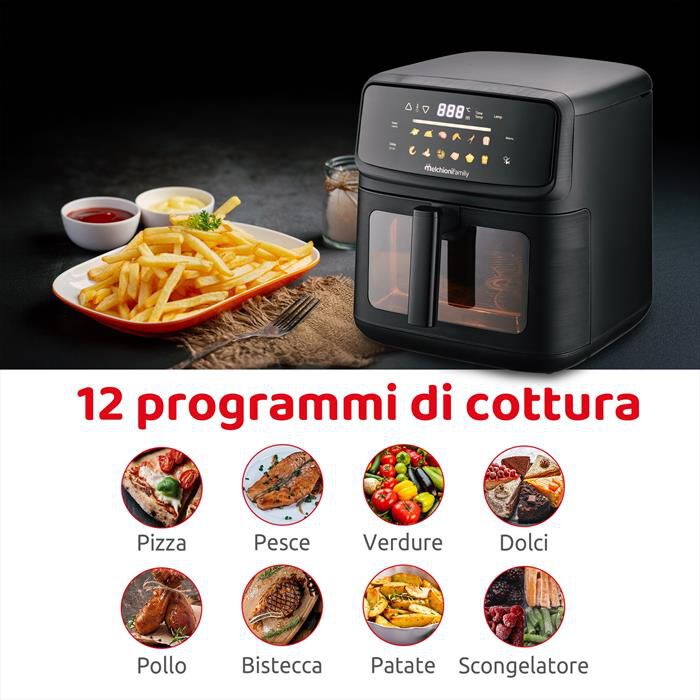 MELCHIONI FAMILY - Friggitrice ad Aria 10L MARTINA-Nero / Plastica