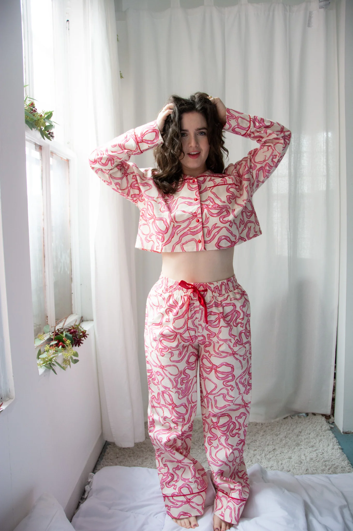 Kilo Brava Flannel Crop Top Long PJ Set