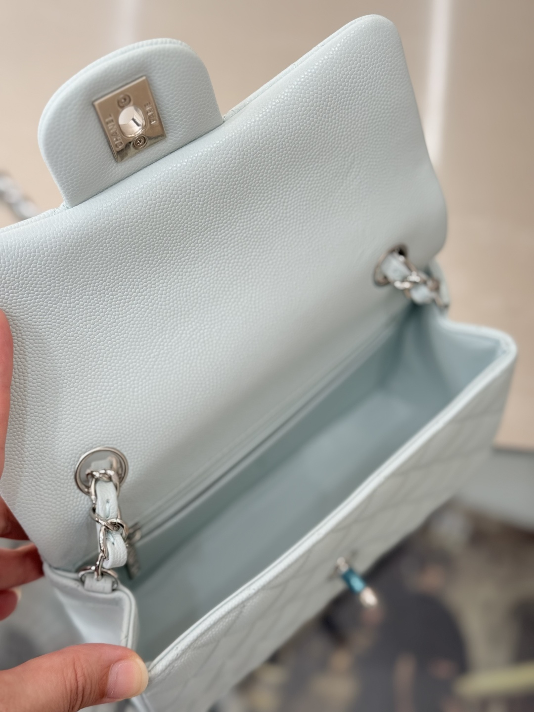 Mini Classic Flap Handbag（Light Teal） - Mocuir