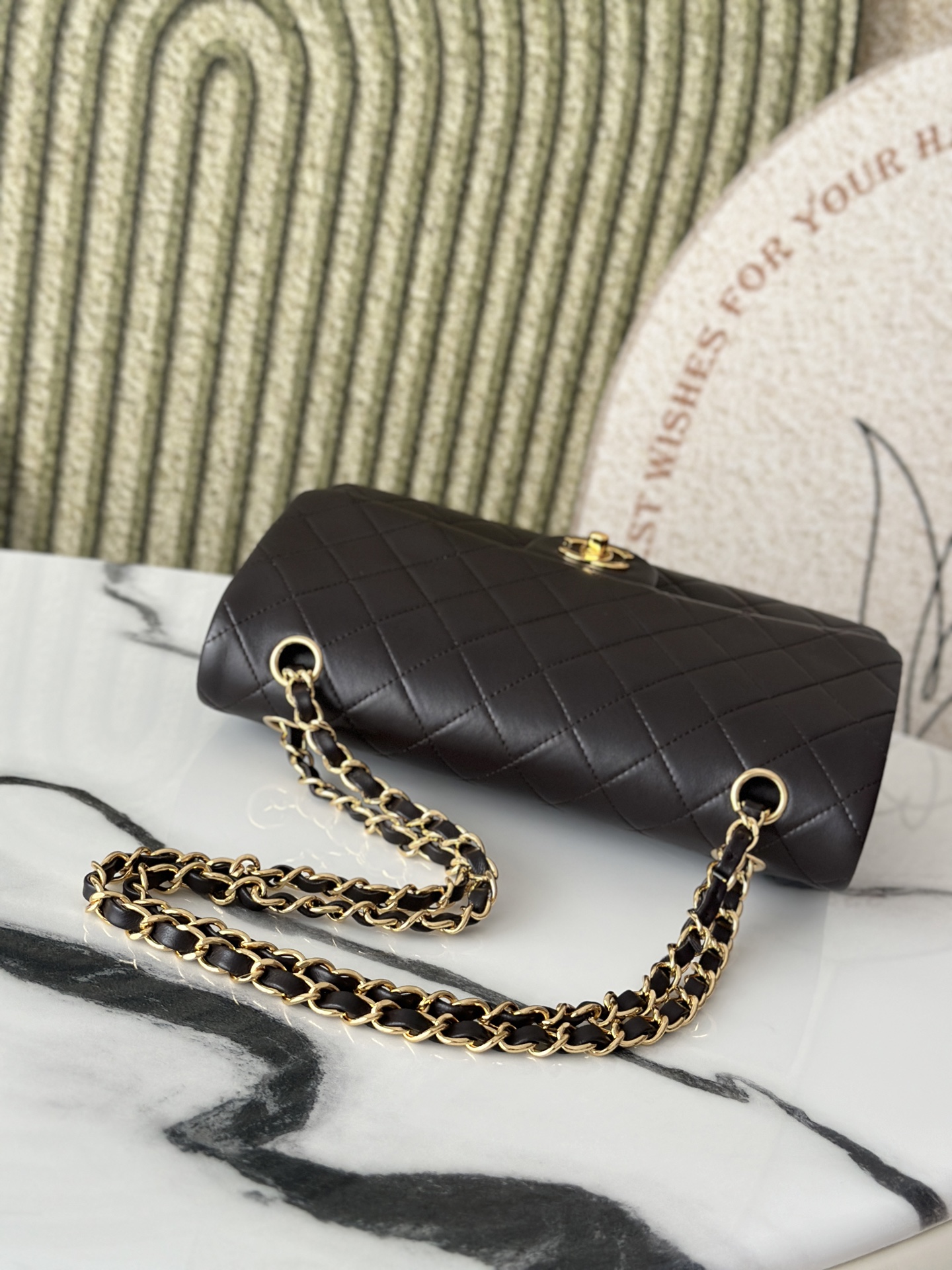 Classic Double Flap Quilted Lambskin Shoulder Bag in Black (Gold Hardware) - Mocuir
